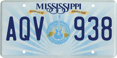 MS license plate AQV938