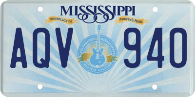 MS license plate AQV940