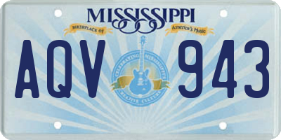 MS license plate AQV943