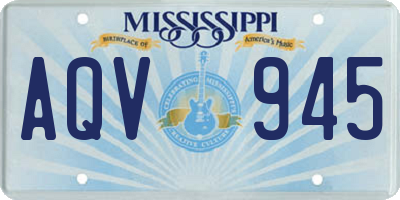 MS license plate AQV945