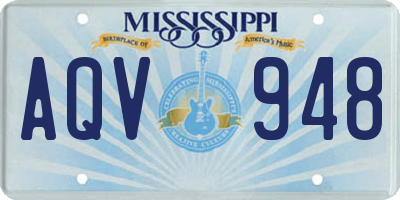 MS license plate AQV948
