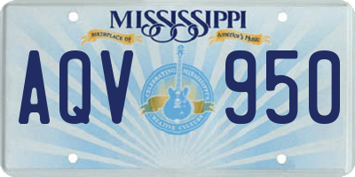 MS license plate AQV950