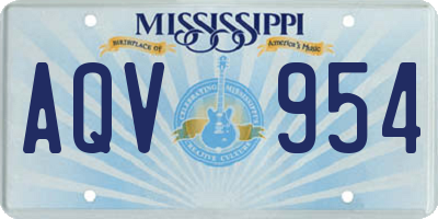 MS license plate AQV954