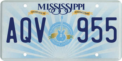 MS license plate AQV955