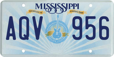 MS license plate AQV956