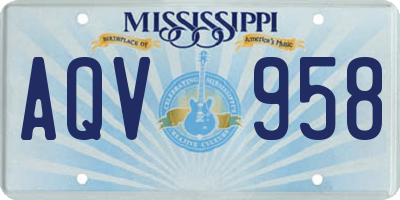 MS license plate AQV958
