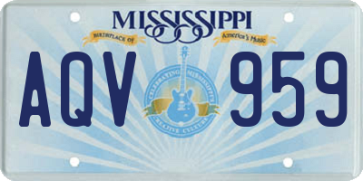 MS license plate AQV959