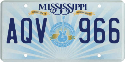 MS license plate AQV966