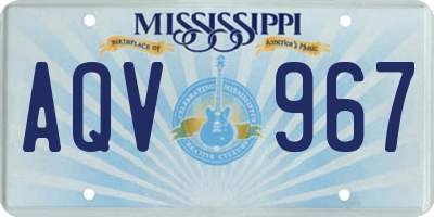 MS license plate AQV967