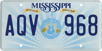 MS license plate AQV968