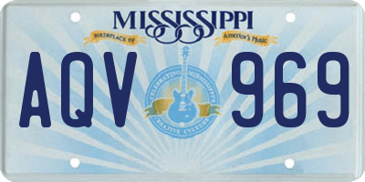 MS license plate AQV969