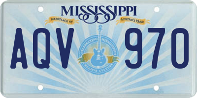 MS license plate AQV970