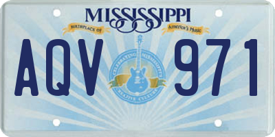 MS license plate AQV971
