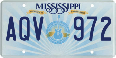 MS license plate AQV972