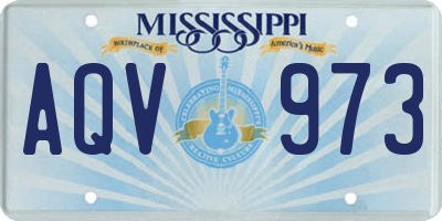 MS license plate AQV973