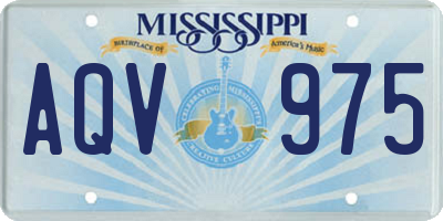 MS license plate AQV975