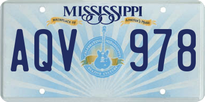 MS license plate AQV978