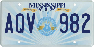 MS license plate AQV982