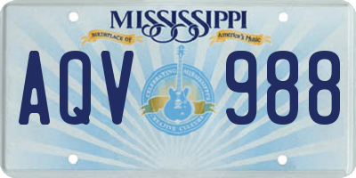MS license plate AQV988