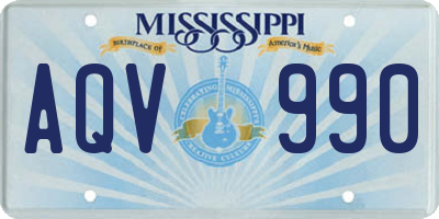 MS license plate AQV990