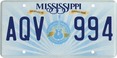 MS license plate AQV994