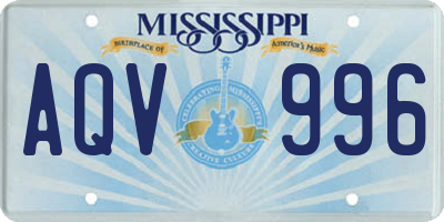 MS license plate AQV996