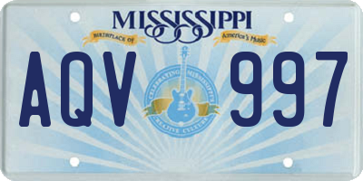 MS license plate AQV997