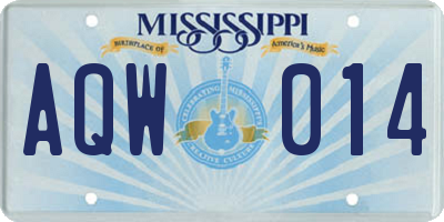 MS license plate AQW014