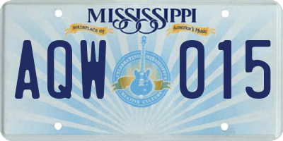 MS license plate AQW015