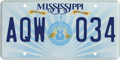 MS license plate AQW034