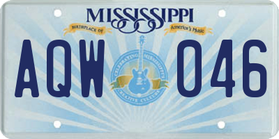 MS license plate AQW046
