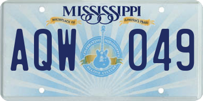MS license plate AQW049