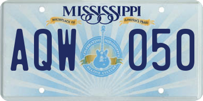 MS license plate AQW050