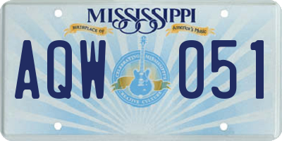 MS license plate AQW051