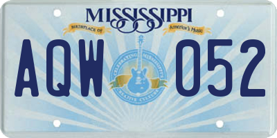 MS license plate AQW052