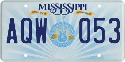 MS license plate AQW053