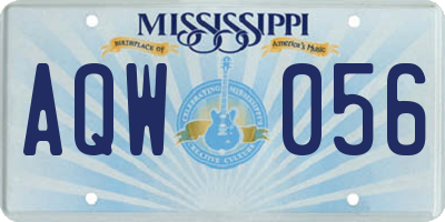 MS license plate AQW056