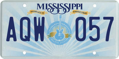 MS license plate AQW057