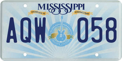 MS license plate AQW058
