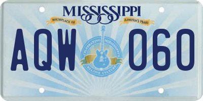 MS license plate AQW060