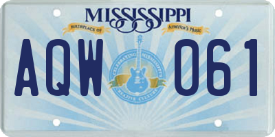 MS license plate AQW061