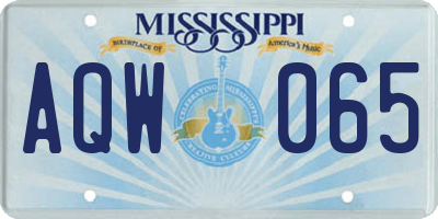 MS license plate AQW065