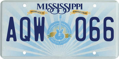 MS license plate AQW066