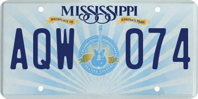 MS license plate AQW074