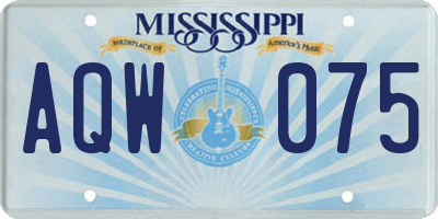 MS license plate AQW075