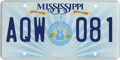 MS license plate AQW081