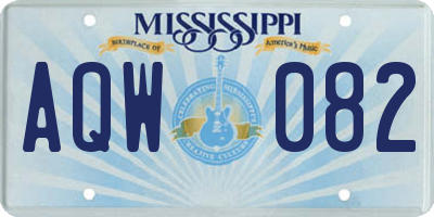 MS license plate AQW082