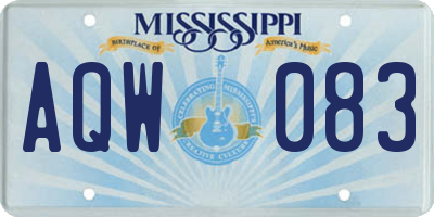 MS license plate AQW083