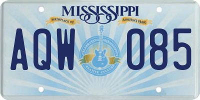 MS license plate AQW085