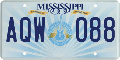 MS license plate AQW088